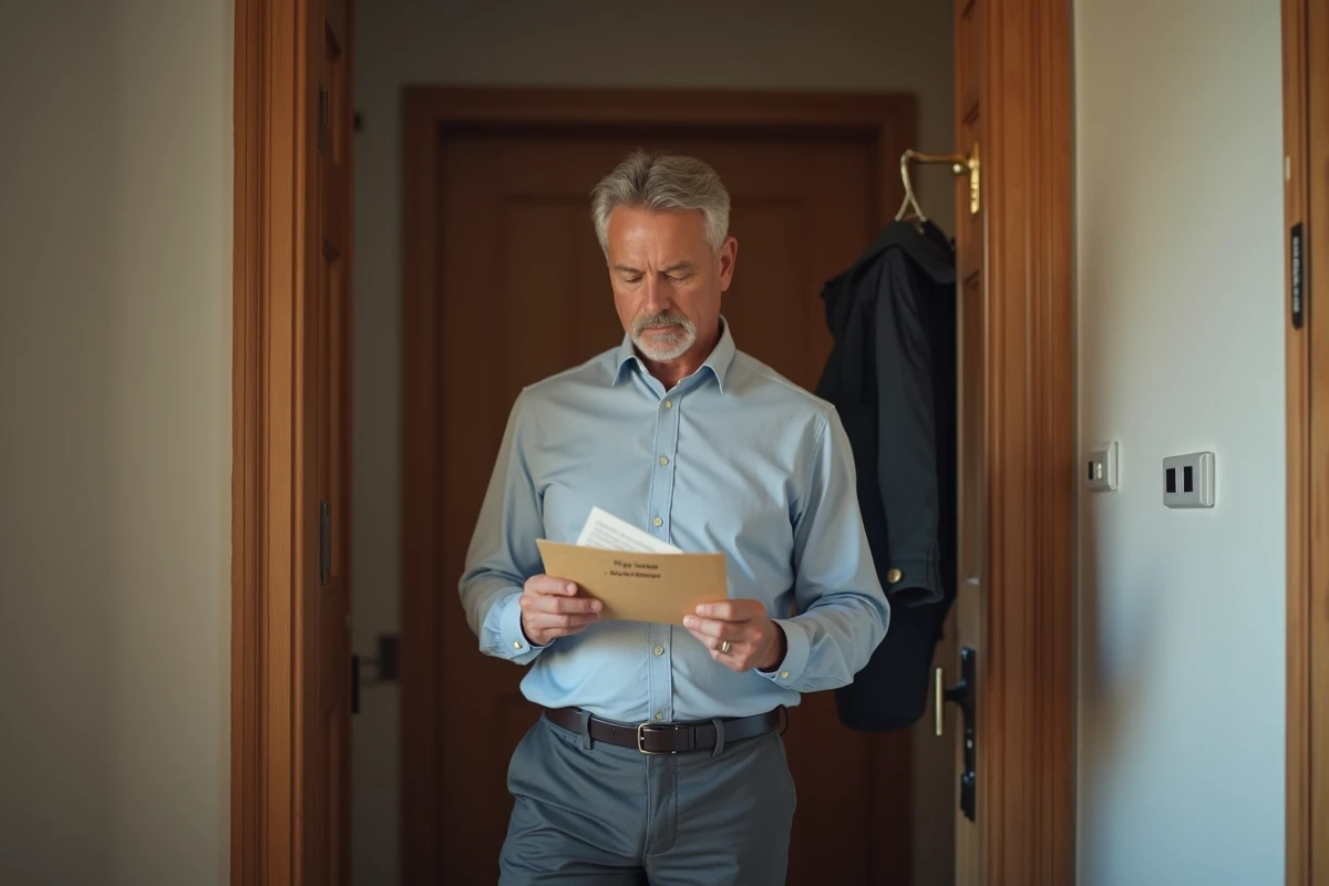 Homme vérifiant des reçus dans l