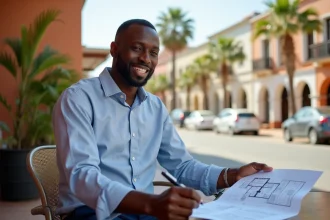 Investisseur immobilier sénégalais consultant des documents de vente d'appartement à Dakar