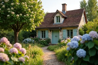 Petite maison en pierre normande avec jardin fleuri à louer à la campagne en Seine-Maritime 76