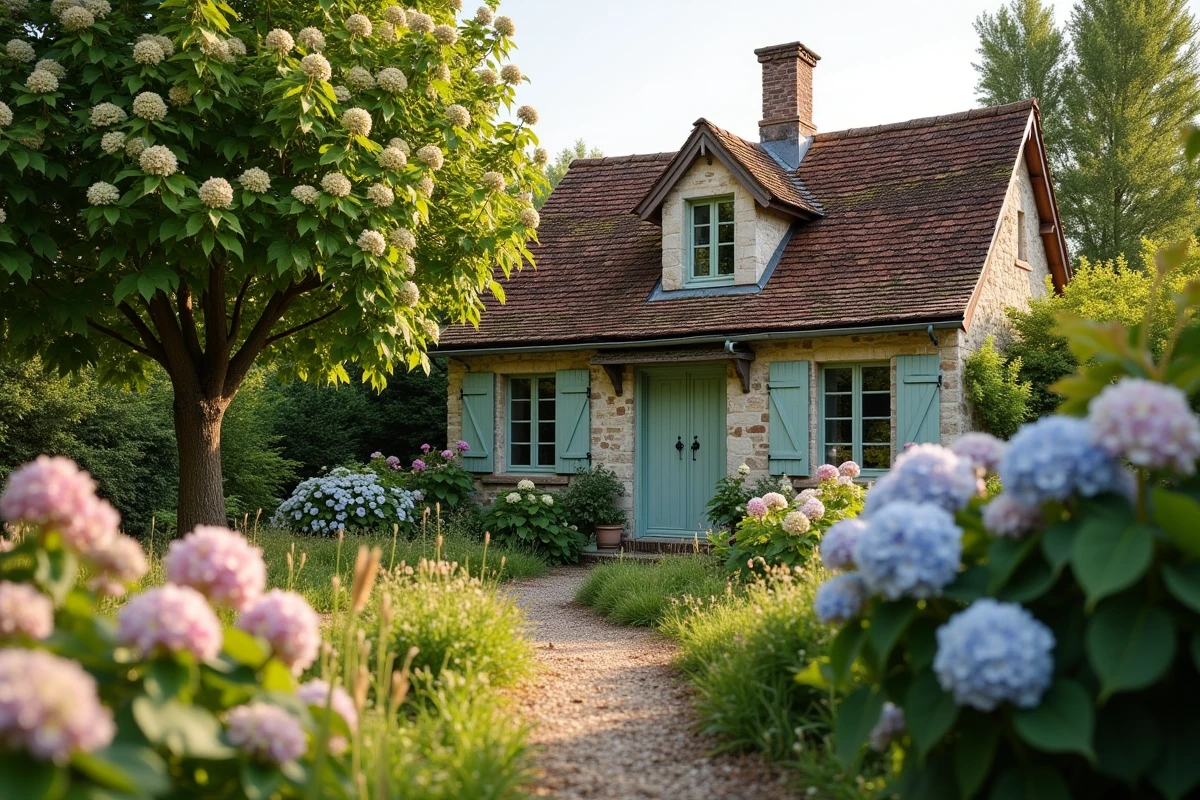 Petite maison en pierre normande avec jardin fleuri à louer à la campagne en Seine-Maritime 76