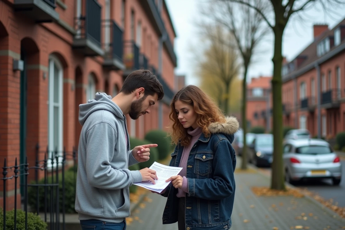 Couple visitant un appartement à louer dans le Nord 59 trouvé sur Le Bon Coin